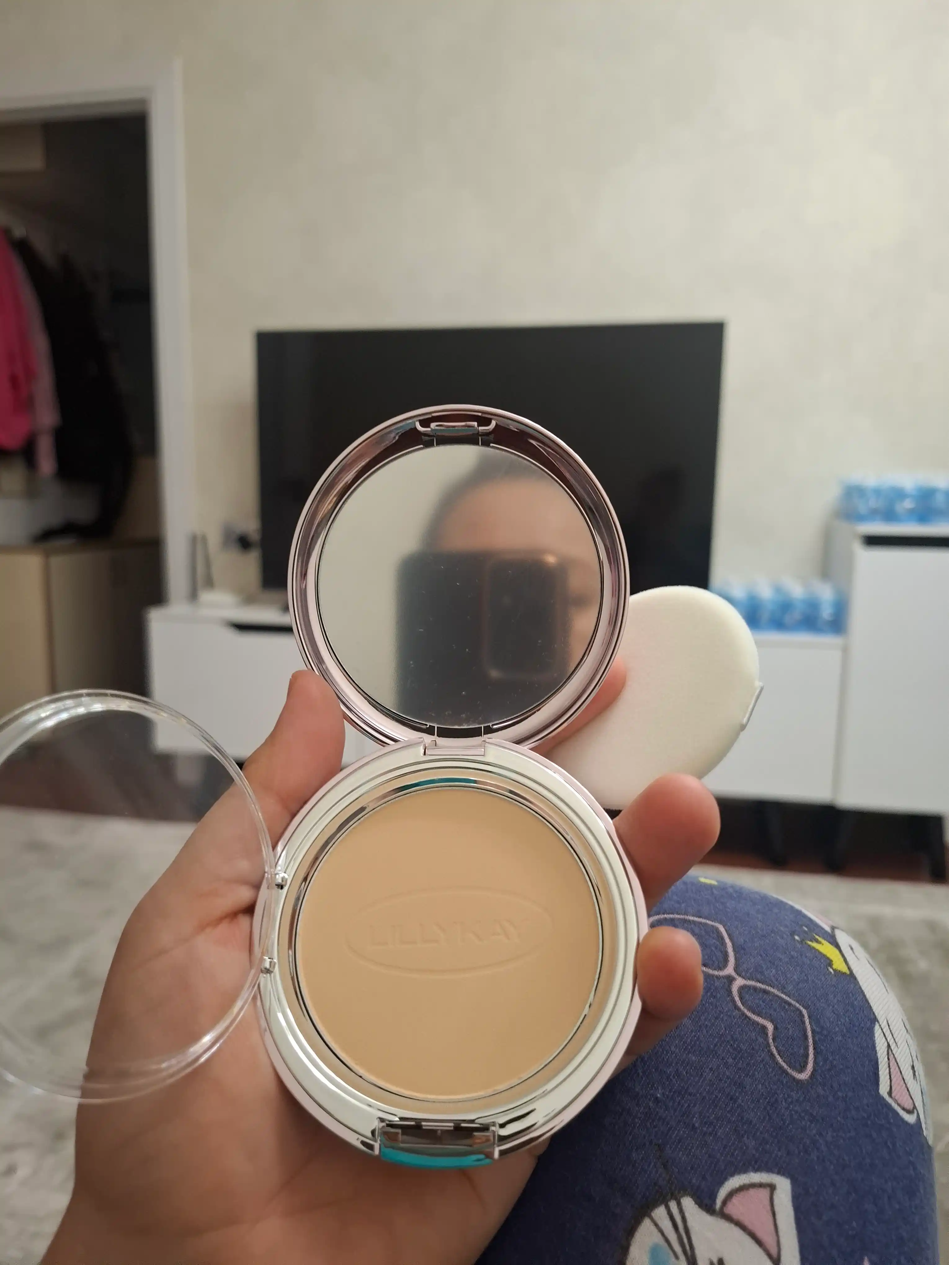 Пудра для лица 1+1, осветляющая пудра Lillykay Brightening Powder Pact SPF30+, Корея