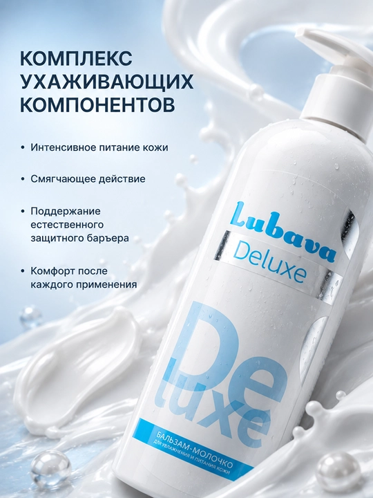 Увлажняющий бальзам для тела, средство для ухода за кожей, Lubava Deluxe, 370 мл