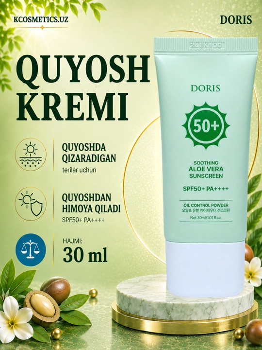 DORIS quyoshtan himoya qiluvchi krem yangilangan Himoya SPF 50+ PA++++