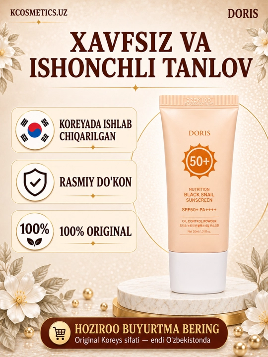 DORIS quyoshtan himoya qiluvchi krem yangilangan Himoya SPF 50+ PA++++