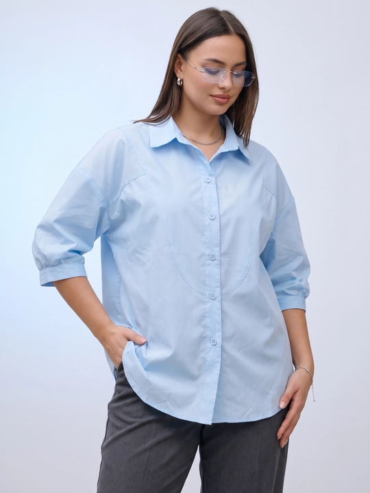 Erkin ayollar ko‘ylagi, yeng 3/4, katta o‘lchamlar XL–5XL — ELLY FASHION