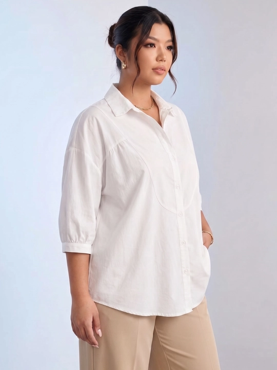 Erkin ayollar ko‘ylagi, yeng 3/4, katta o‘lchamlar XL–5XL — ELLY FASHION