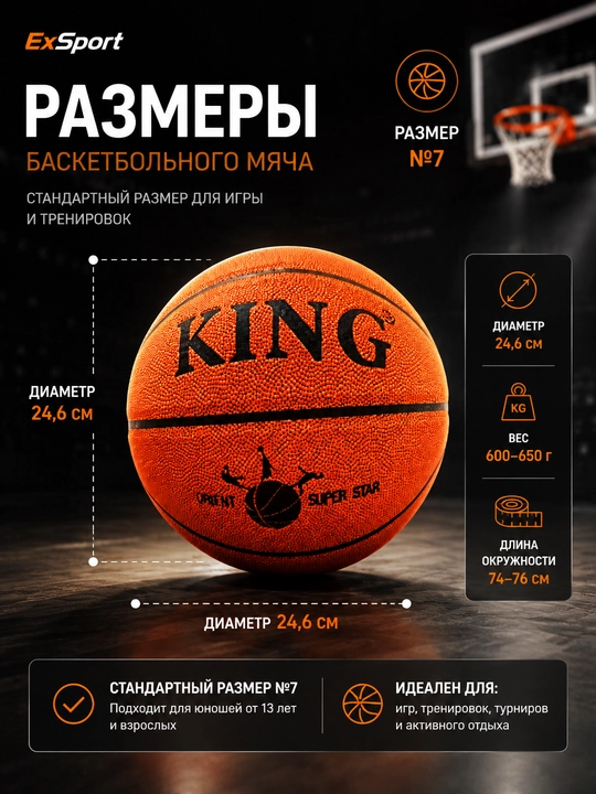 Basketbol to‘pi, basketbol uchun, 7-o‘lcham, sport
