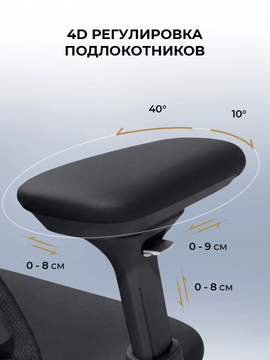 Офисное кресло эргономичное LiberNovo Omni SE / массаж спины / 4D-подлокотник