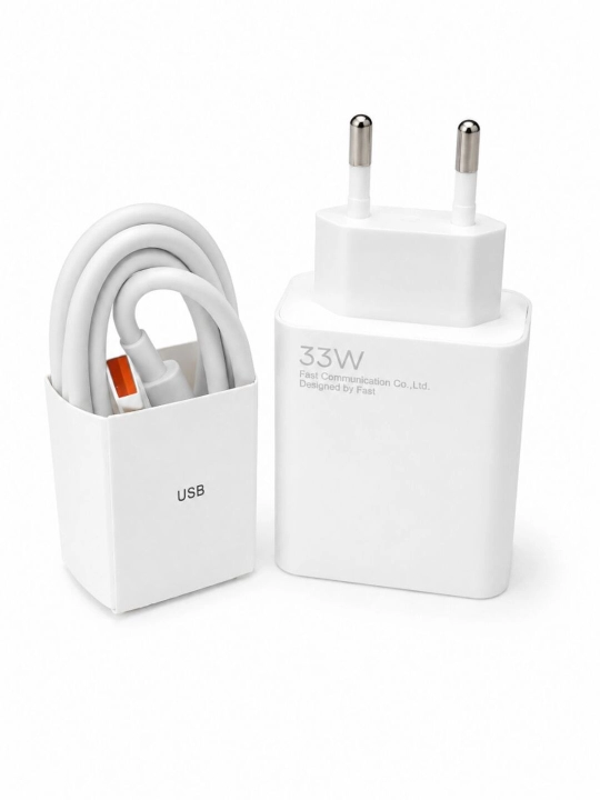 Зарядное устройство 33W USB-A с кабелем Type-C, быстрая зарядка для Android, 2A