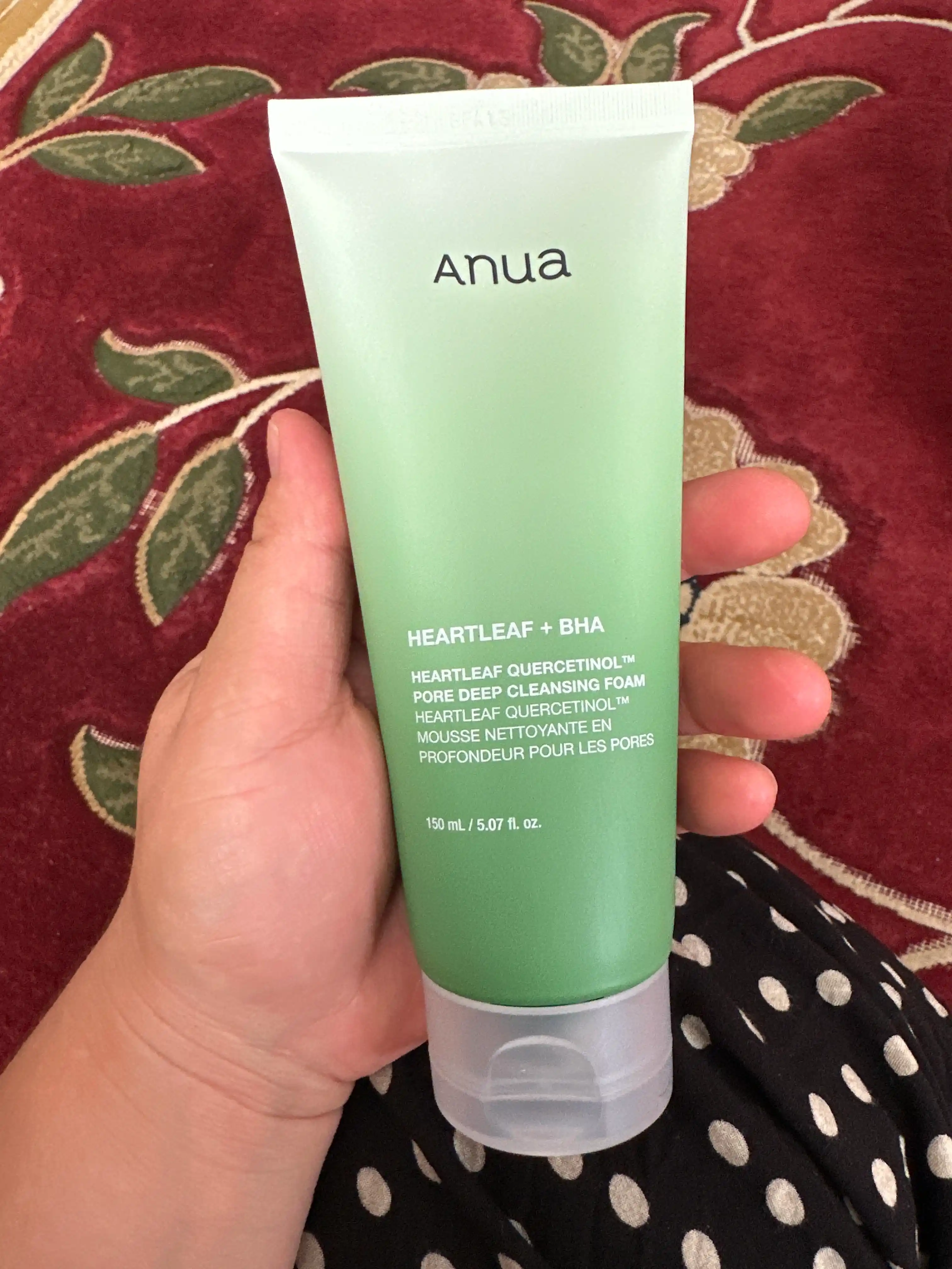 Penka-skrab uchun poralarni tozalash Anua Heartleaf Quercetinol Cleansing Foam, 150 ml