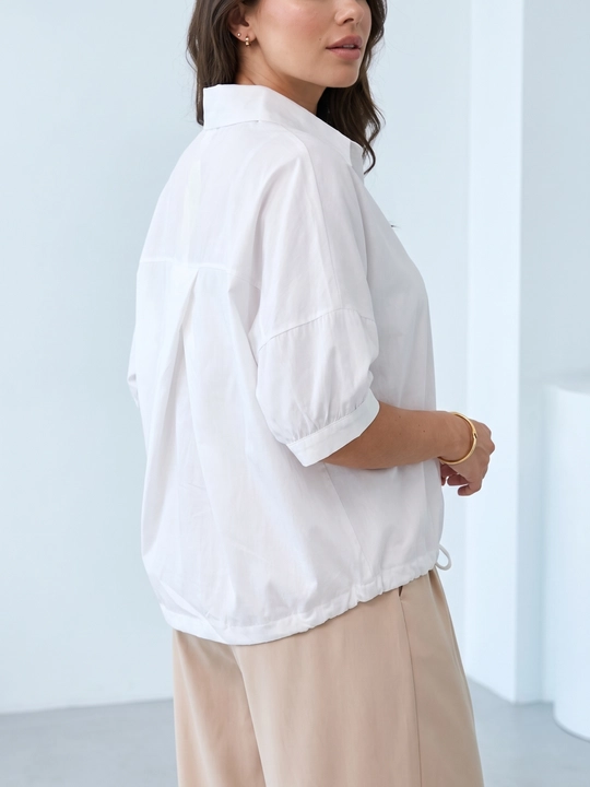 Rubashka ayollar oversize, hajmli yengli erkin rubashka ELLY FASHION