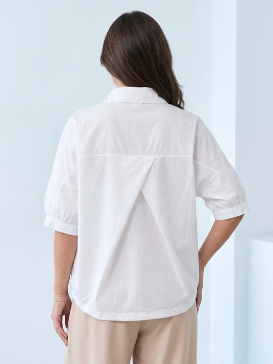 Rubashka ayollar oversize, hajmli yengli erkin rubashka ELLY FASHION