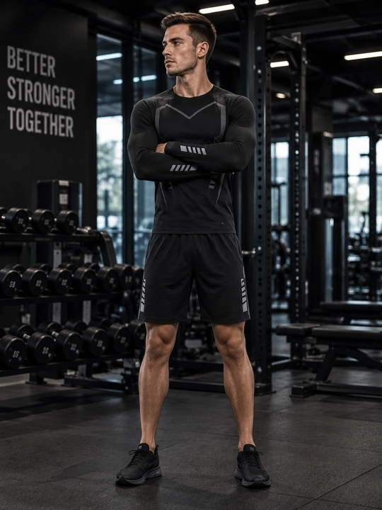 Erkaklar sport kostyumi 5 tasi 1 da, trening fitnes yugurish va sport zali uchun