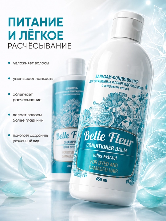 Шампунь и кондиционер для волос Belle Fleeur, крем с эффектом лифтинга в подарок