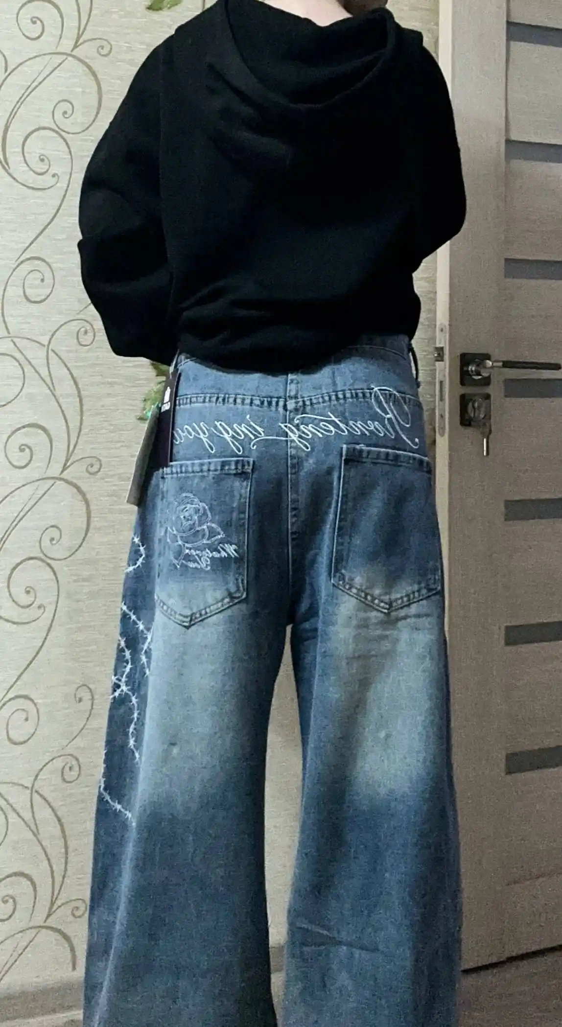 Ayollar baggy jinsi shimlari, keng Y2K, katta o‘lchamli, quvurli