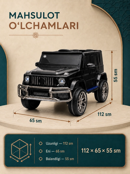 Bolalar elektromobili, Mercedes, Benz G-Class, AMG 4x4, Gelendvagen, boshqaruv pultida