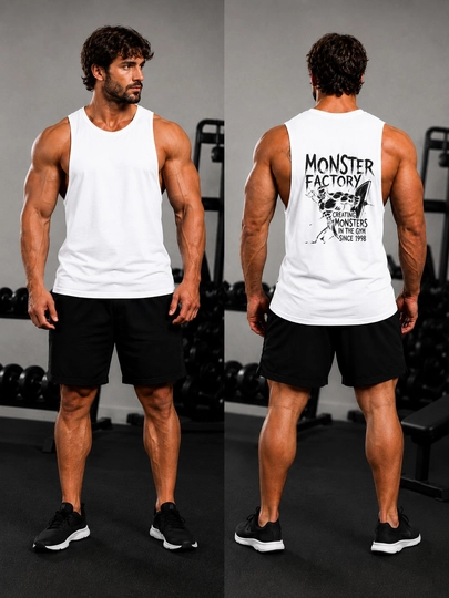 Erkaklar uchun yengsiz sport maykasi «Monster factory»