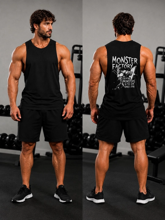Erkaklar uchun yengsiz sport maykasi «Monster factory»
