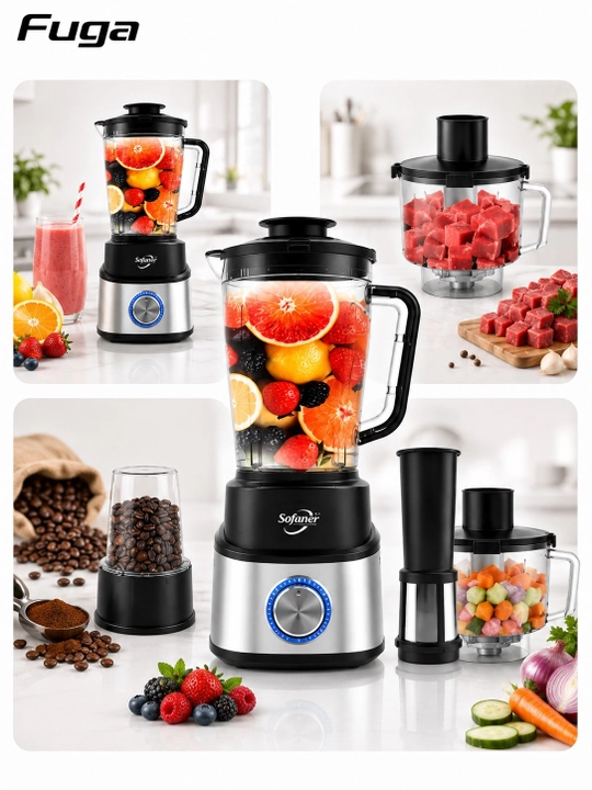 Блендер Sofaner SF-008 1600 Вт, 3 в 1, измельчитель, кофемолка