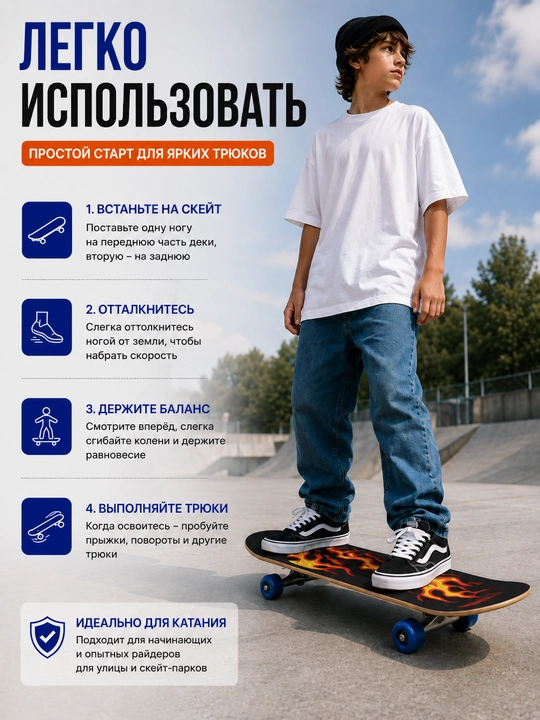 Скейтборд, детский скейтборд, комплект скейтборда, скейтборд с шлемом, скейтборд с защитой