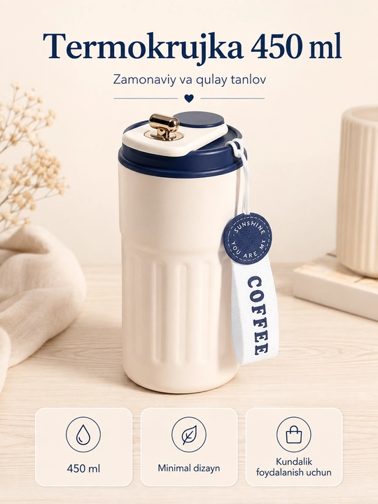 Smart Termokrujka 450 ml — Harorat Indikatori, germetik