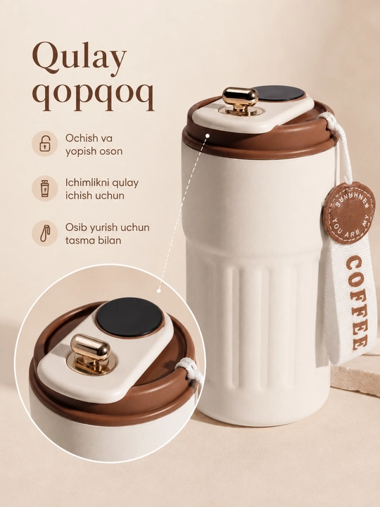 Smart Termokrujka 450 ml — Harorat Indikatori, germetik