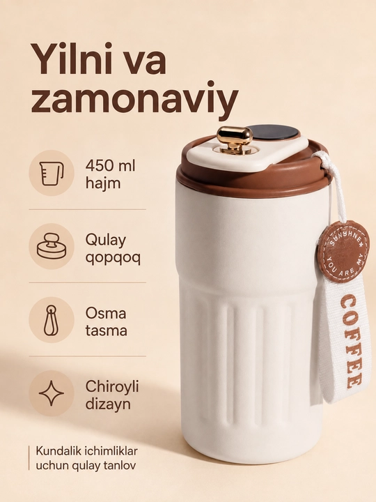Smart Termokrujka 450 ml — Harorat Indikatori, germetik
