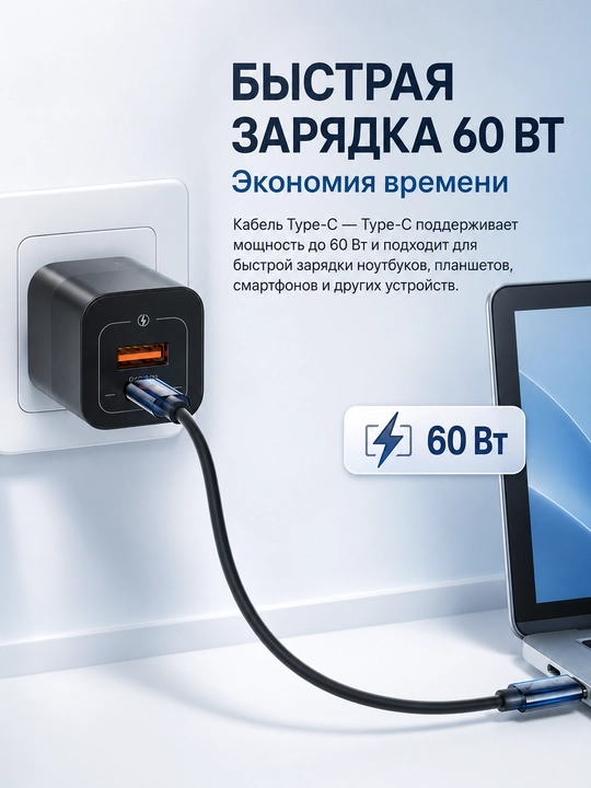 YS-852 7 tasi 1 da kabel va adapterlar to‘plami, 60 Vt tezkor quvvatlash