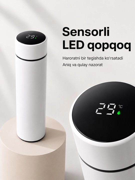 Smart termos led displeyli, 500 ml