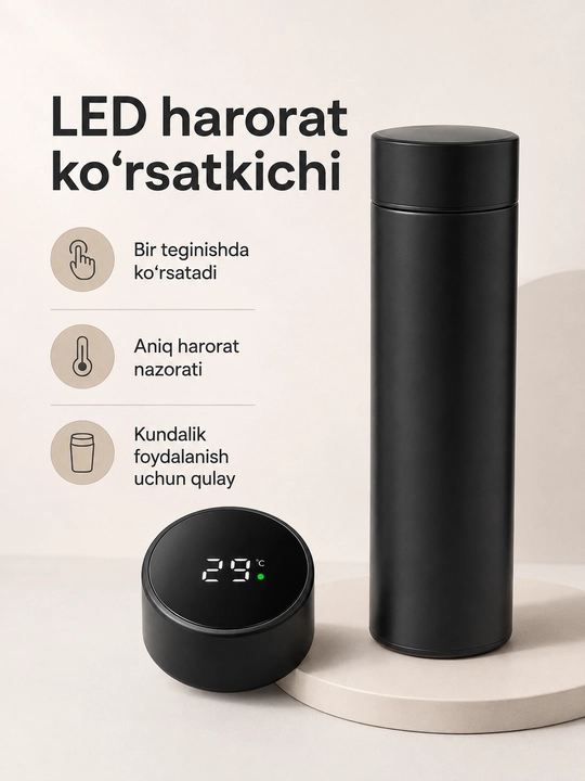 Smart termos led displeyli, 500 ml