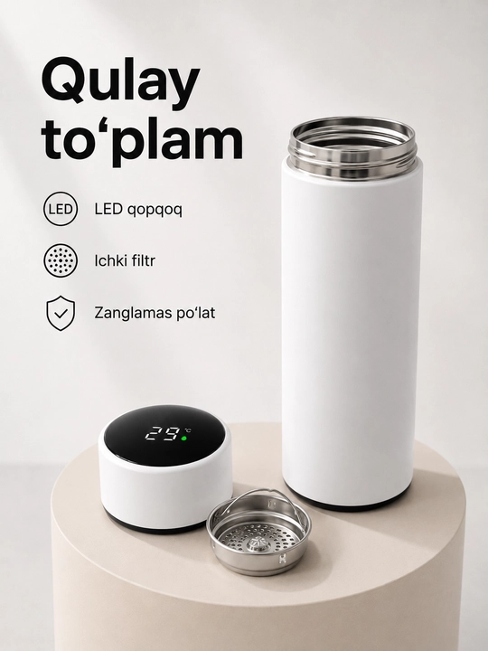 Smart termos led displeyli, 500 ml