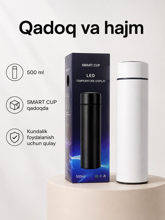 Smart termos led displeyli, 500 ml