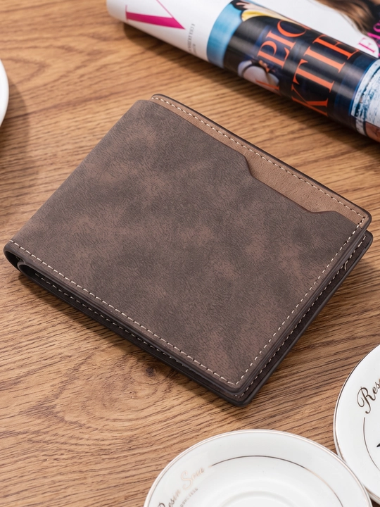 Erkaklar hamyoni, portmone, eko charm, 5 ta karta bo‘limi, 12×10 sm