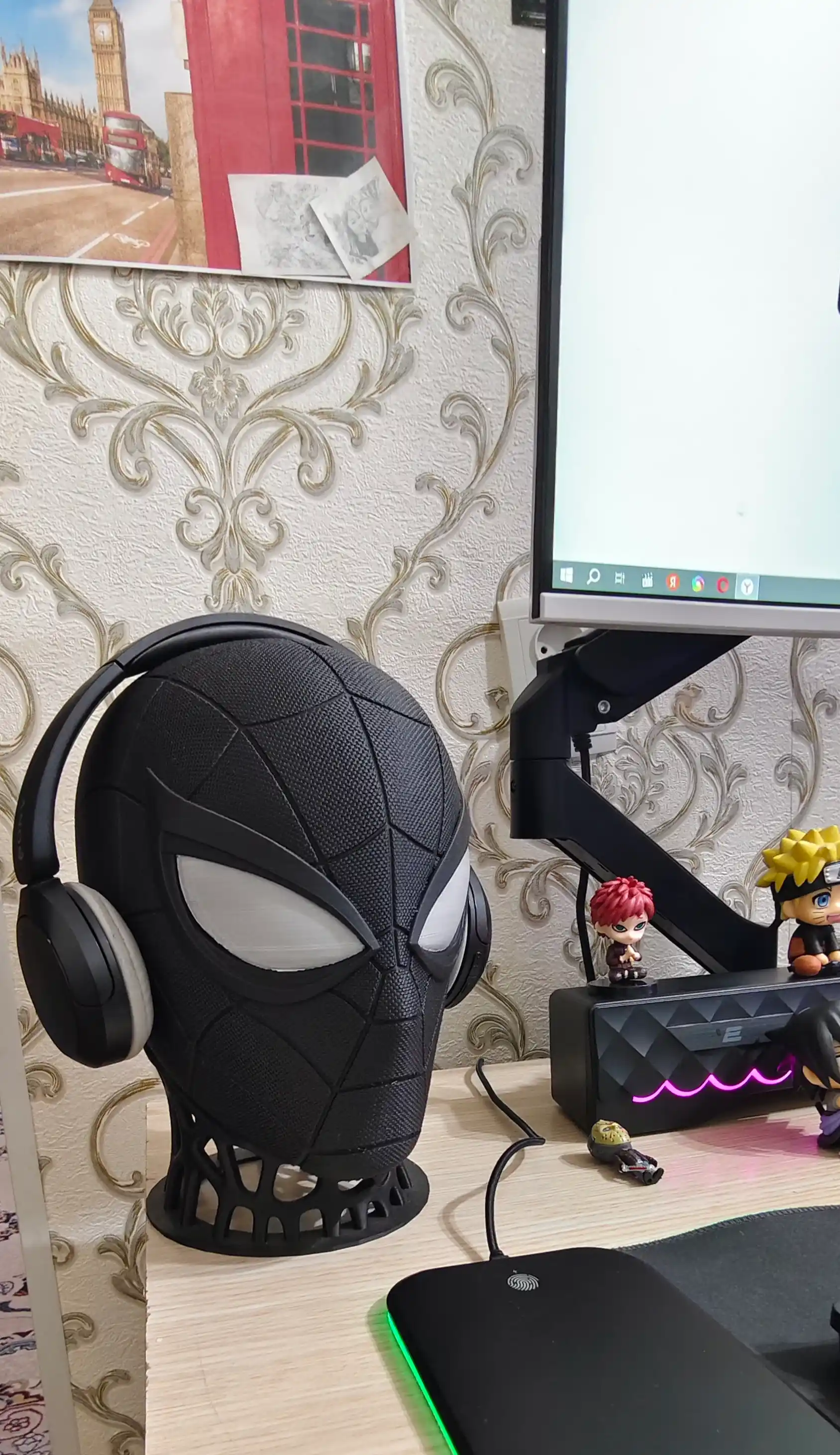Spider man 3D eshitish vositasi uchun stend PLA bosib chiqarish plastik ekologik toza
