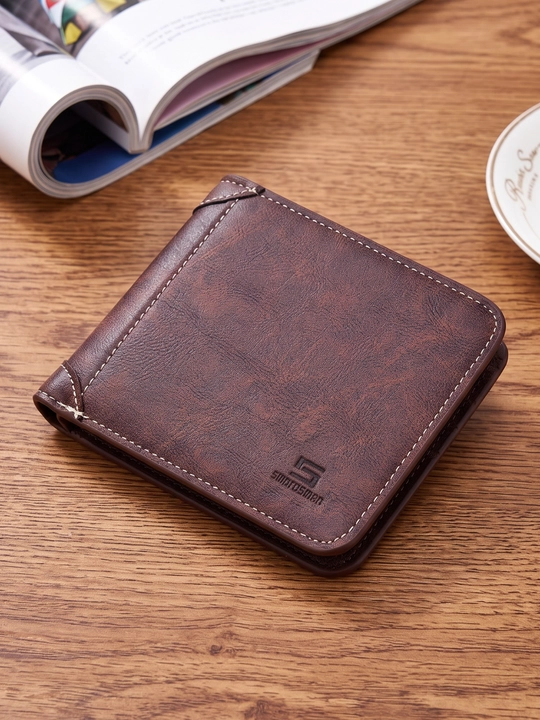 Erkaklar hamyoni, portmone, eko charm, 7 ta karta bo‘limi, 12×10 sm