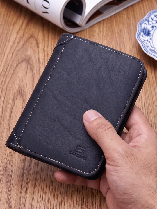 Erkaklar hamyoni, portmone, eko charm, 7 ta karta bo‘limi, 12×10 sm