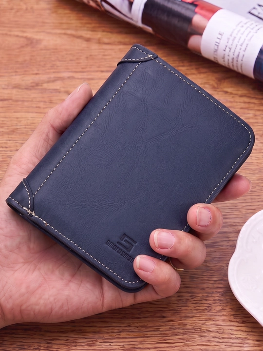 Erkaklar hamyoni, portmone, eko charm, 7 ta karta bo‘limi, 12×10 sm