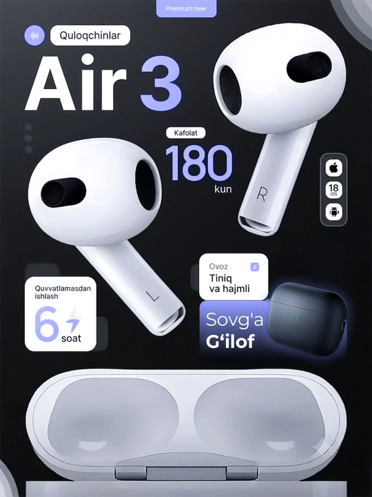 Pods 3 Bluetooth-наушники, ANC беспроводные наушники - 