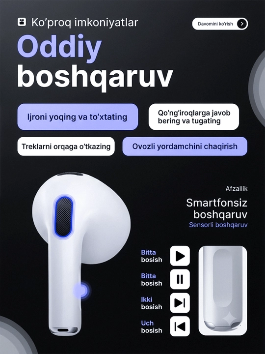 Pods 3 Bluetooth quloqchinlari, ANC simsiz quloqchinlar