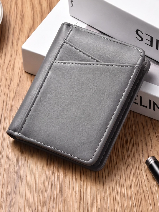 Erkaklar hamyoni, portmone, eko charm, 6 ta karta bo‘limi, 12×10 sm