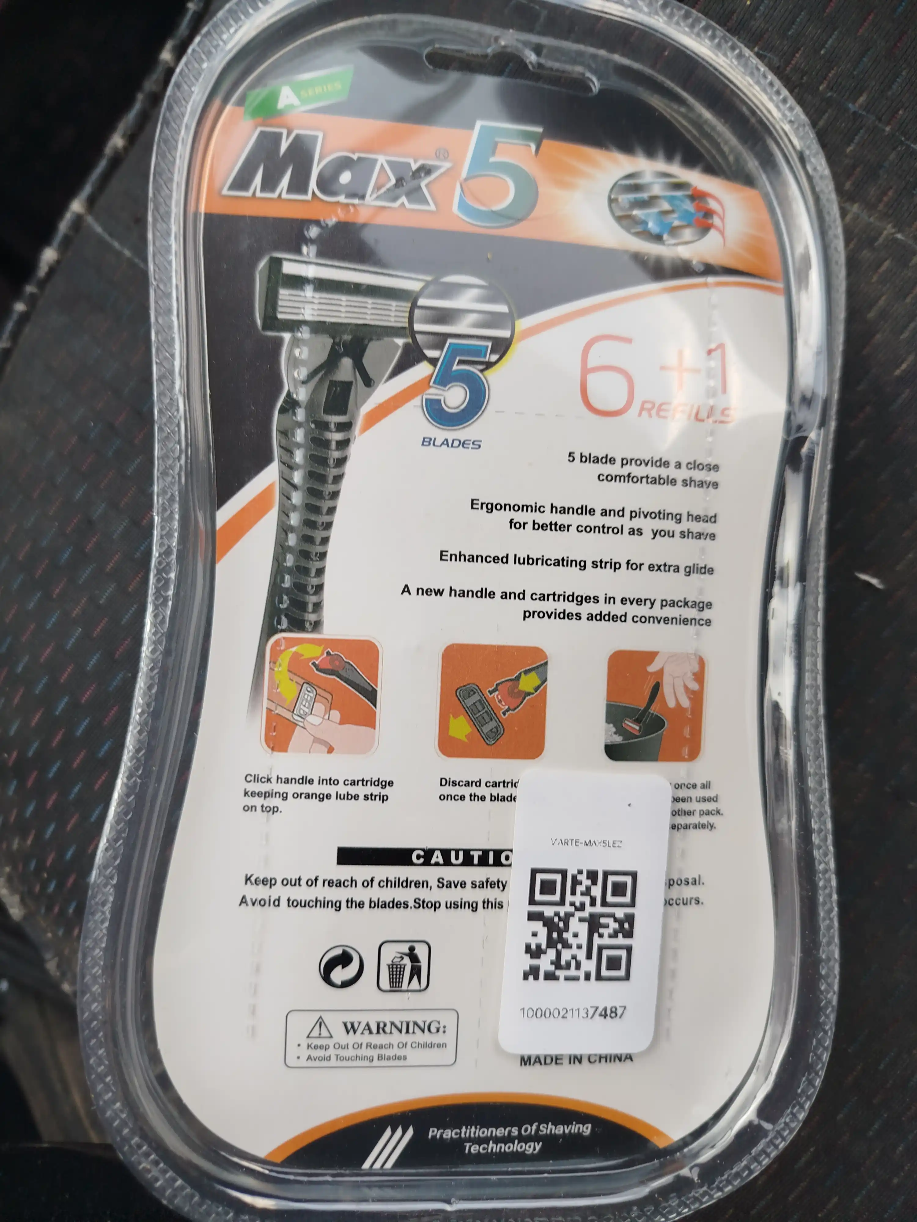 Erkaklar uchun soqol olish ustarasi MAX5, besh lezviyali ustara, 6+1