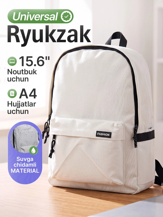 Noutbuk uchun ryukzak, USB portli, suv o'tkazmaydigan mato, 15.6 dyuymgacha - 