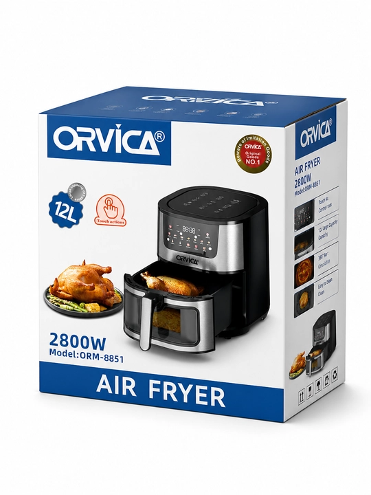 Аэрогриль ORVICA ORM-8850, сенсорное управление, 12 л, 2800 Вт, черный