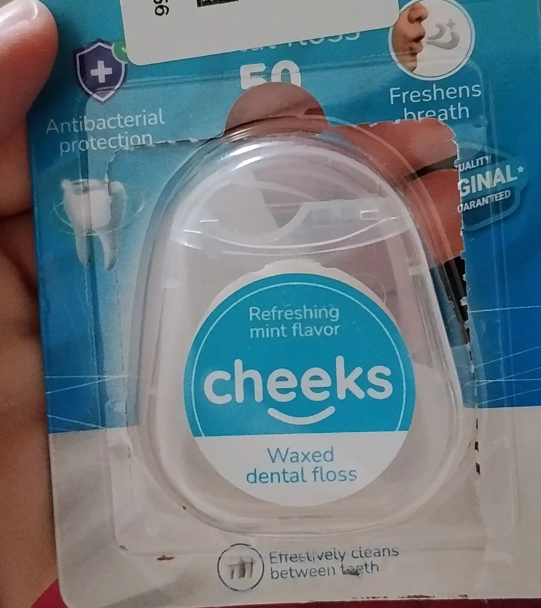 Mentol ta’mli Cheeks tish ipi, Flosser, tish tozalash vositasi, 50 metr