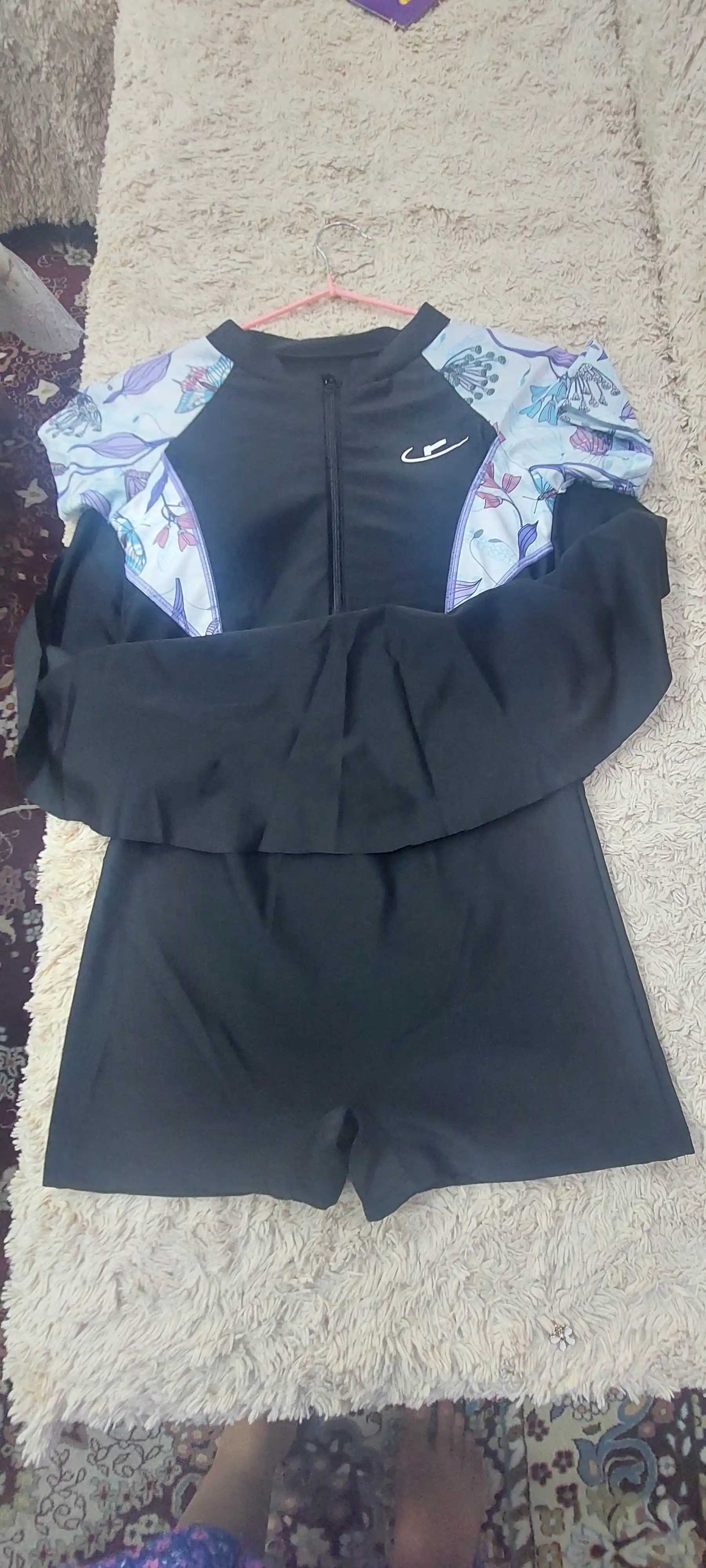 Ayollar uchun ikki qismli ko'ylak va sho'rtikli cho'milish kiyimi,  L-44,46, XL-46,48