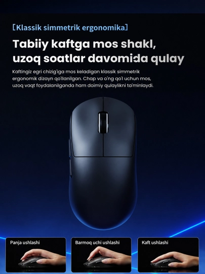 SMAILWOLF M9 kompyuter uchun simsiz, yengil, optik o‘yin sichqonchasi