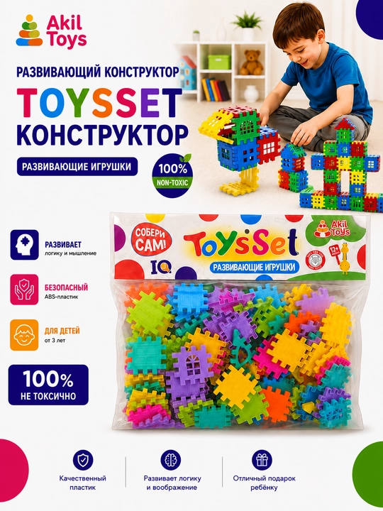 Bolalarni rivojlantiruvchi konstruktor, bolalar uchun 3D konstruktor, qadoqlash