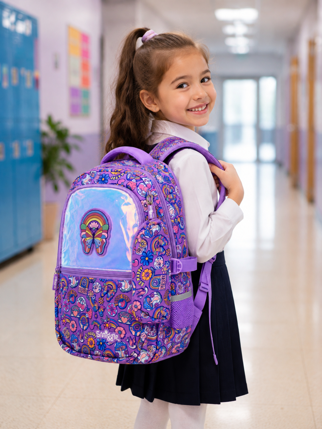 Smiggle maktab ryukzagi, ortopedik, qalamdonli, qizlar uchun, 1–4,-5-6-sinflar uchun