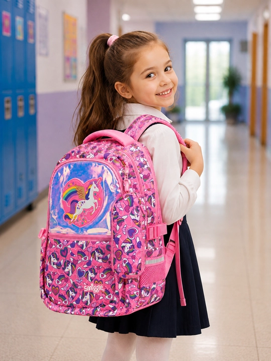 Smiggle maktab ryukzagi, ortopedik, qalamdonli, qizlar uchun, 1–4,-5-6-sinflar uchun