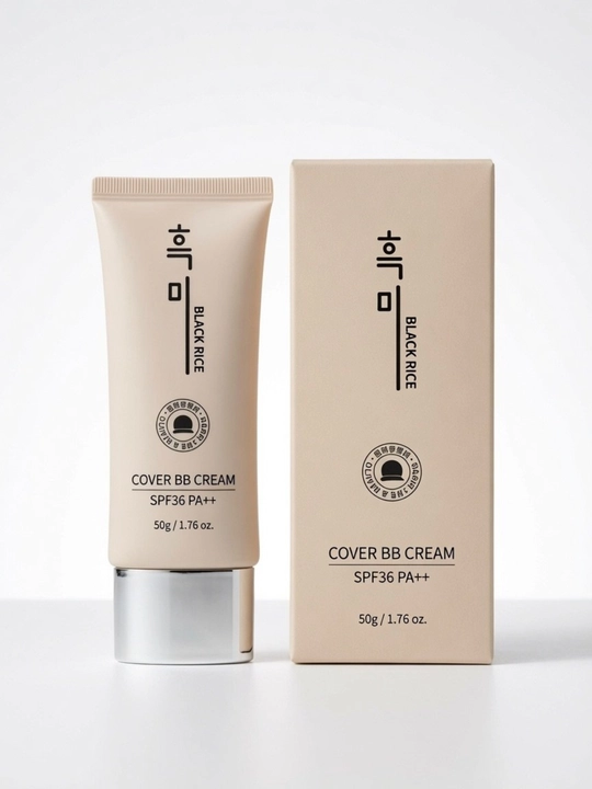 Корейский BB крем с черным рисом, солнцезащитный SPF36 PA++, тональный крем #21, 50г - 