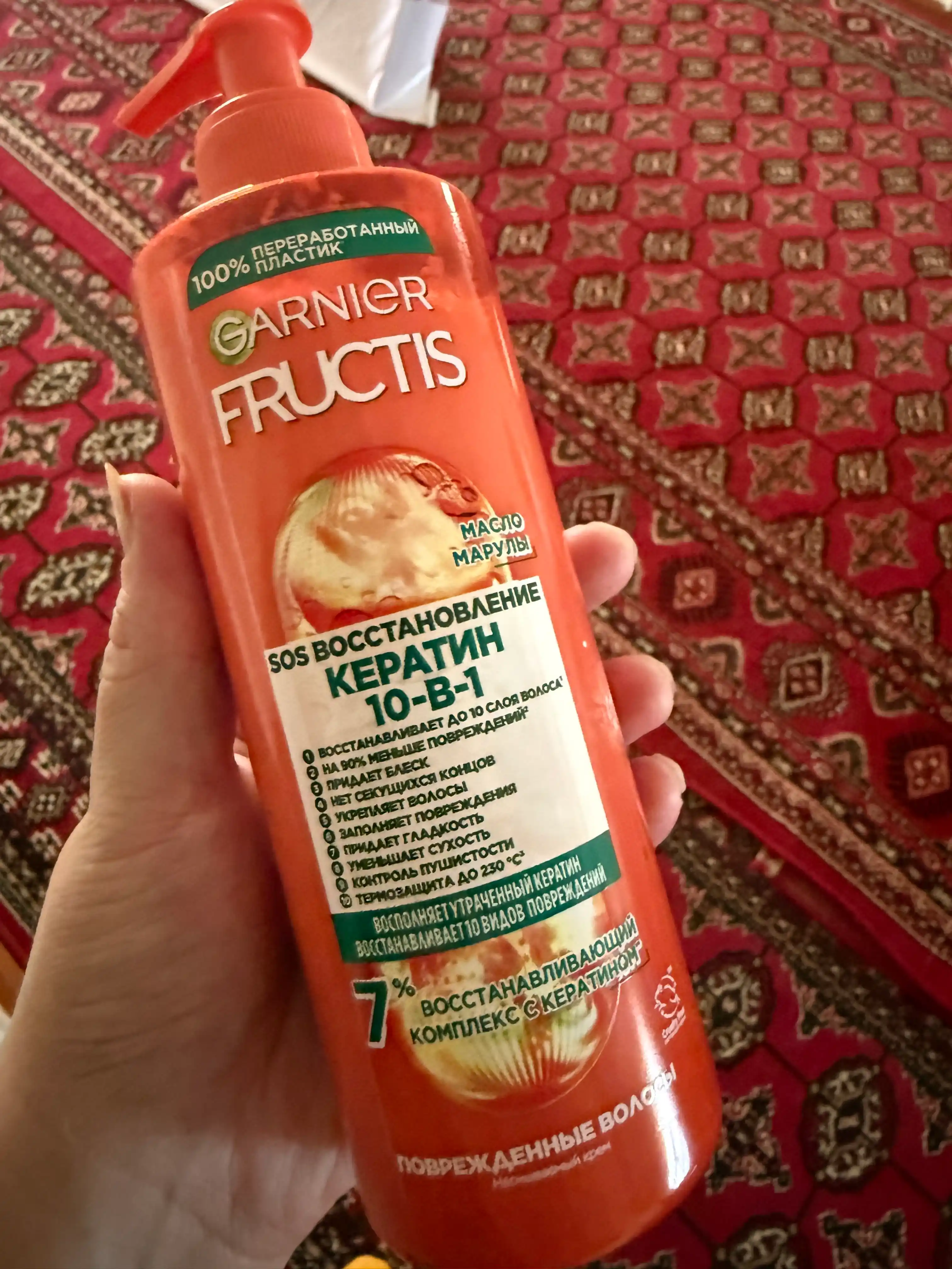 Garnier Fructis Комплексный несмываемый крем-уход SOS Кератин 10в1 , 400 мл