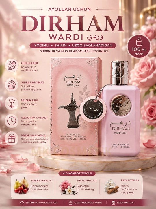 Ayollar parfyumlangan suvi, 100 ml