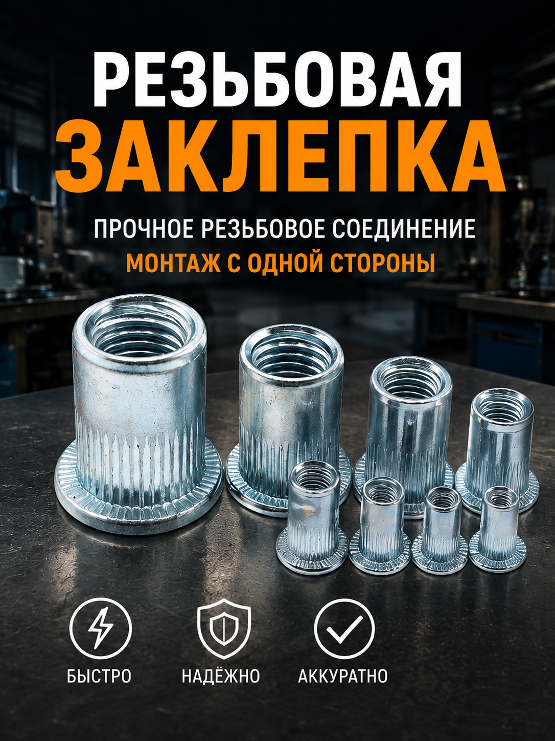 Заклёпка резьбовая М3–М10 - 