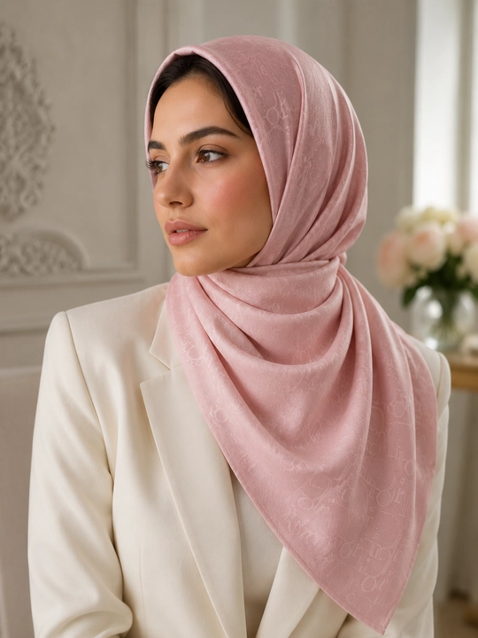 Ayollar paxtali ro'moli Dior uslubida, 100х100 sm